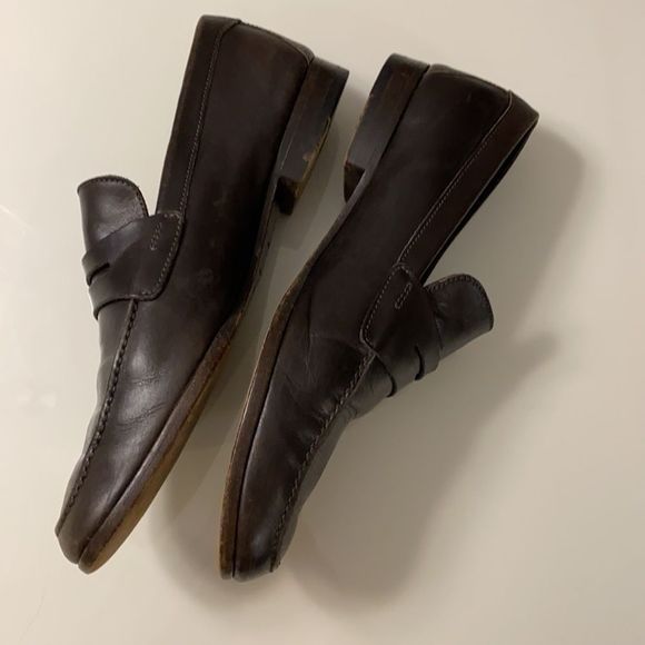 Emenegildo Zegna Chocolate Brown Leather Moccasin Loafers - Picture 7 of 14